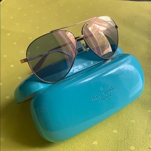Kate Spade Aviator Mirror Sunglasses (Rose Gold)